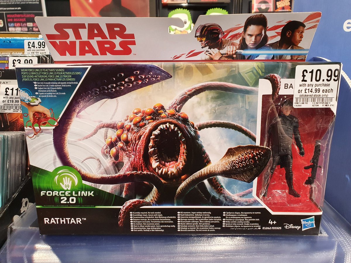 hmvNottingham's tweet photo. These Force link #StarWars figures are just £10.99 when purchased with anything else instore!
#forcelink
#rathar
#enfysnests
#stormtrooper https://t.co/9guDAhaqjK