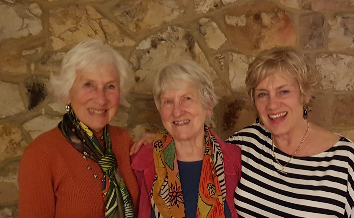 Three sisters at the after show party for FALLOUT, a brilliant play by a brilliant sister, Mary Gage. The one in the middle!