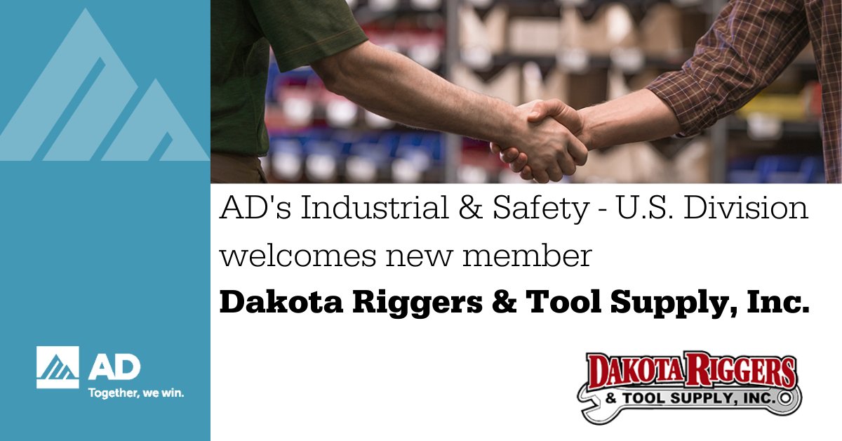 The ISD-U.S. division welcomes @DakotaRiggers to AD! HQ in Sioux Falls, SD & established in 1982, Dakota Riggers always strives to provide their customers w/ top notch service, great pricing & a complete selection of tools, rigging, & fall protection in the Midwest. #ADSTRONG