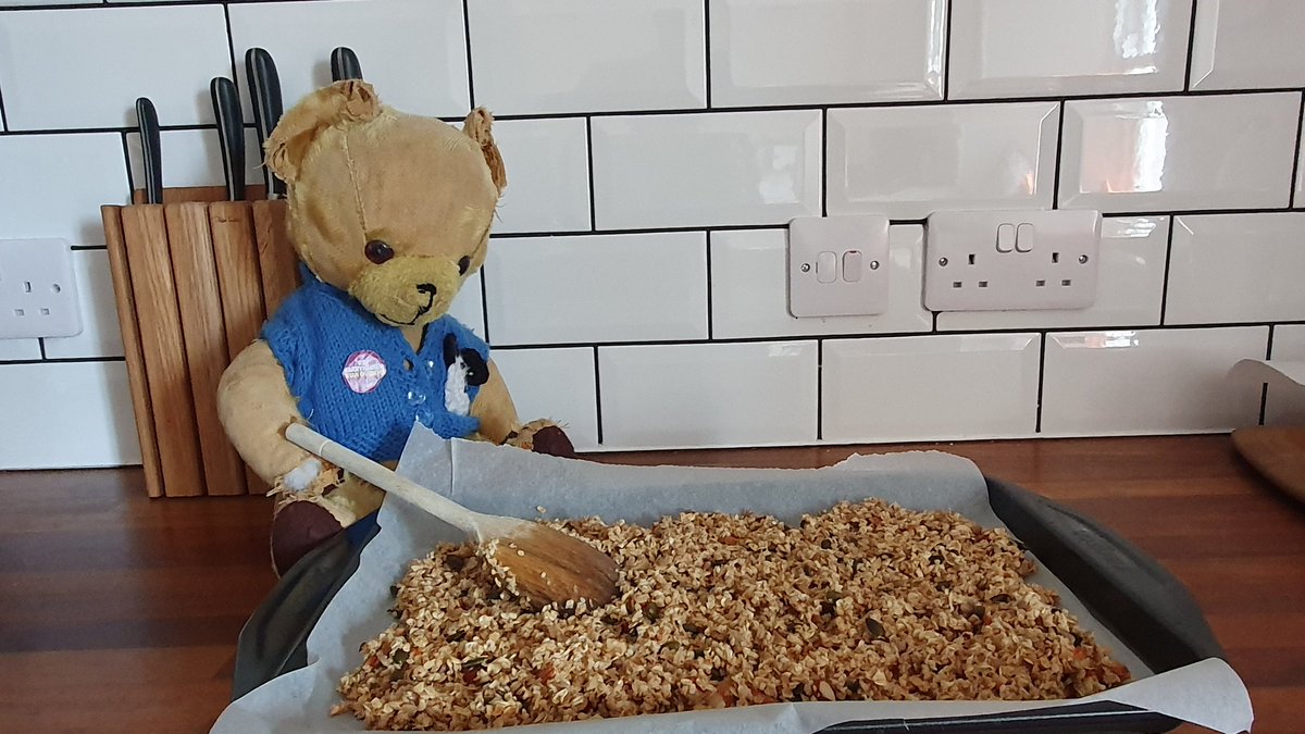 bigjohnbear's tweet photo. Today #helpfulbear assisted in the kitchen. We made home made granola.. 😋 https://t.co/Vtx6snb4rU