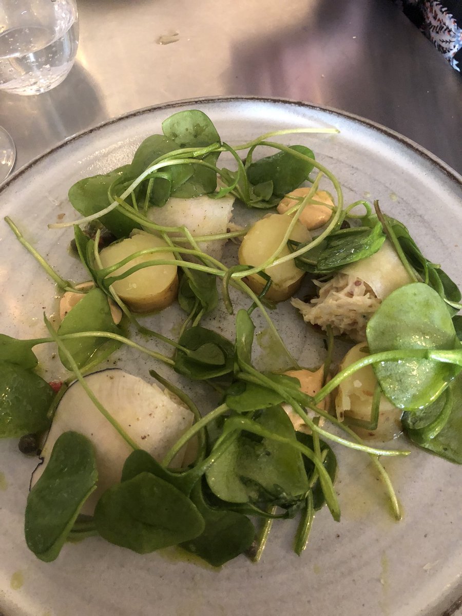 JonathanOliv71's tweet photo. Totally delicious grazing menu in @littleforestdub. Awesome oysters, arancini and savoury donut. Superb crab salad and really cool wine list. The bar is the spot to eat your way through the menu and have the chats. Highly recommended. @Iloveblackrock https://t.co/DW6yhzWvbz