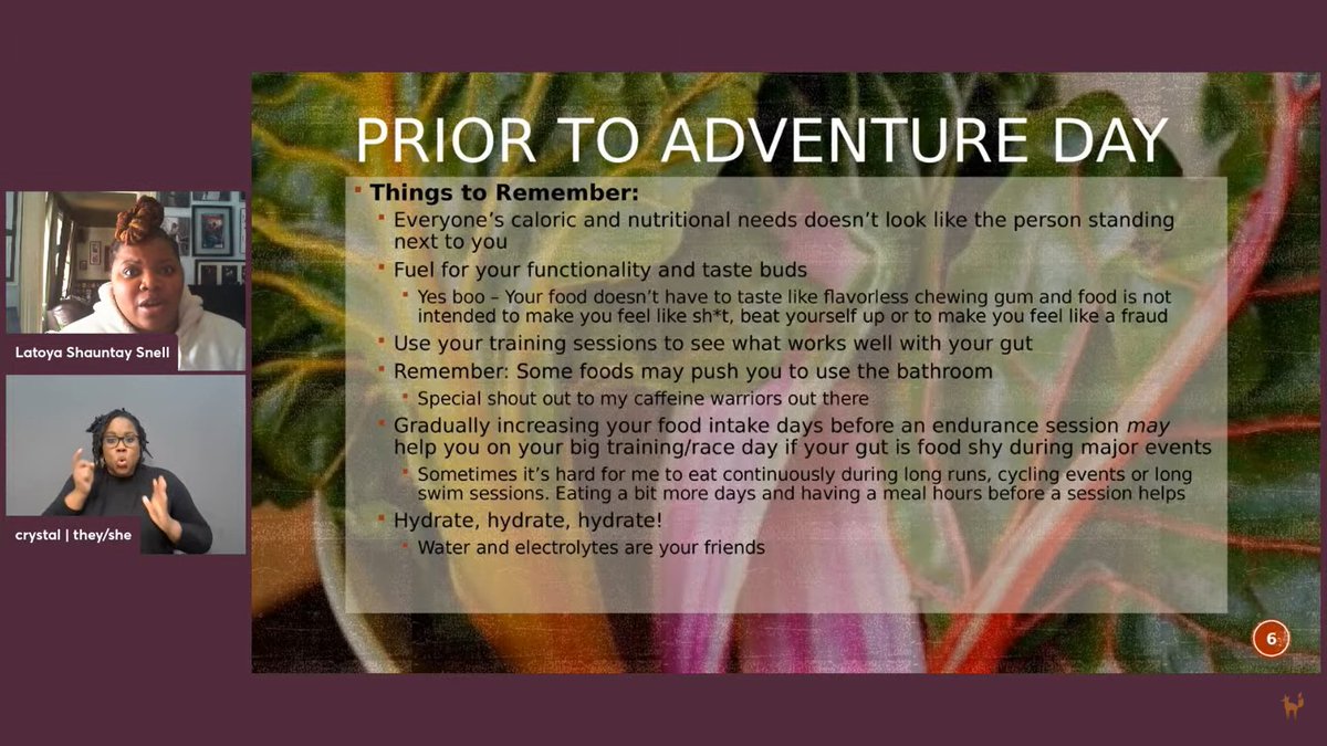 ayesuppose's tweet image. Thanks @latoyashauntay for your accessible training meal wisdom and motivation! See image for some of the takeaways! Now for a 30 minute break to whip up some of that yummy food we talked about and then #TheeAbundanceSummit continues at 2:30 PM EST.  aquickbrownfox.com/theeabundances…
