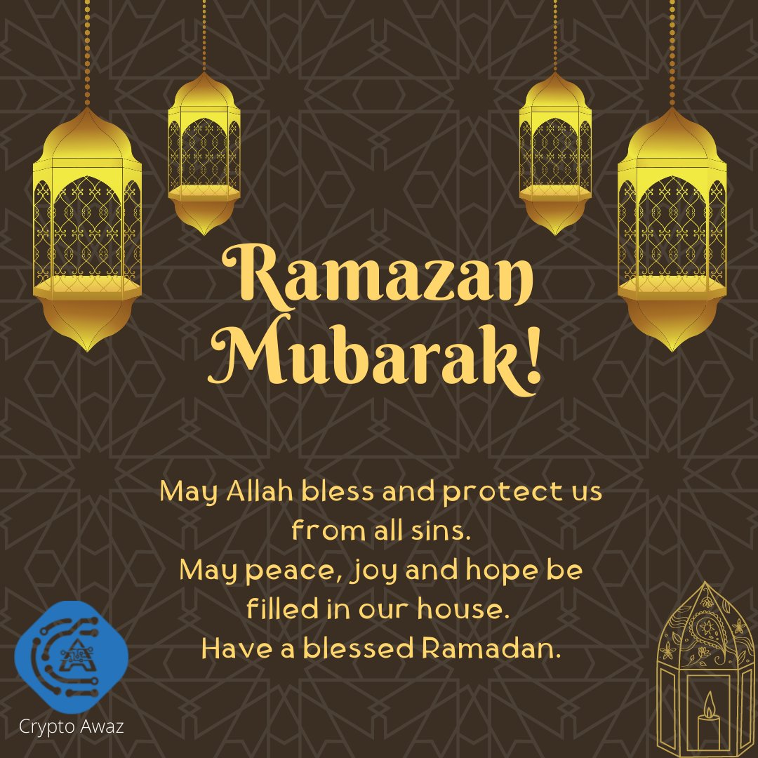 CryptoAwaz's tweet photo. #RamadanMubarak to everyone ... Have a blessed month.

Don't forget to do charity for the needful!
#Bitcoin #RamadanKareem https://t.co/fQF7J71FwK