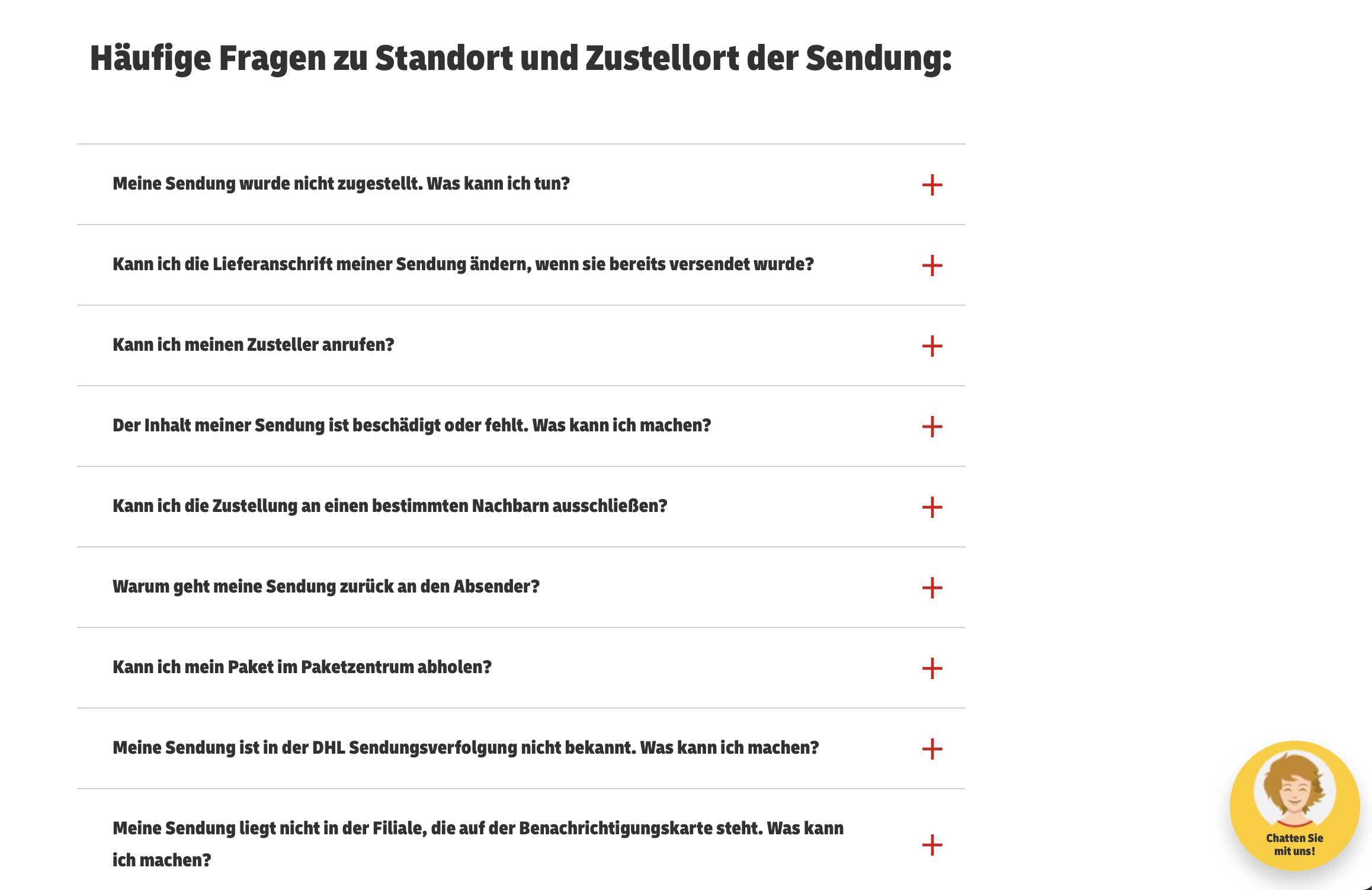 Dhl sendungsverfolgung live chat