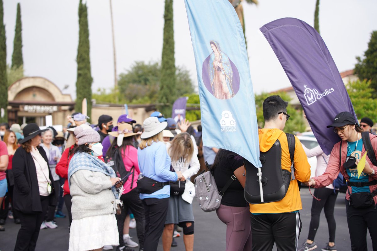 lacatholics's tweet photo. How can we pray for you? @ArchbishopGomez and 2,000+ pilgrims are walking from the San Gabriel Mission to @olacathedral! Send us your intentions and we’ll 🙏🏼 for you! #ForwardInMission https://t.co/9eLBo7spjV