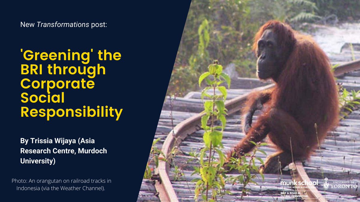 BeltandroadMunk's tweet photo. In the latest post for our Transformations blog, @TrissiaHebe_W from @MurdochUni discusses the complex dynamics between corporate social responsibility, #conservation, and the #BeltandRoad in Indonesia.

Read more:

https://t.co/Swa4nXWNKQ https://t.co/vPEP5wO4HQ