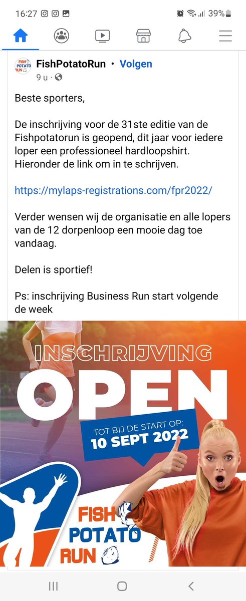 N89df's tweet photo. In september de #fishpotatorun rennen!
Eindelijk eens meedoen ipv toekijken.
Dat had ik een jaar geleden niet durven dromen!
#waareenwilisiseenweg #fishpotato #hardlopen https://t.co/vgGRW79F21