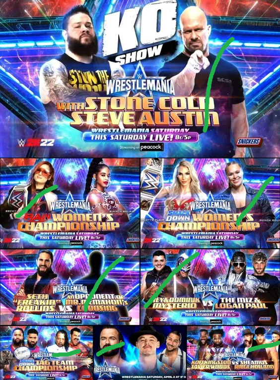 Consume_Review's tweet photo. My WrestleMania 38 Night 1 Winner Predictions. #WrestleMania https://t.co/0kmpTV4nvT