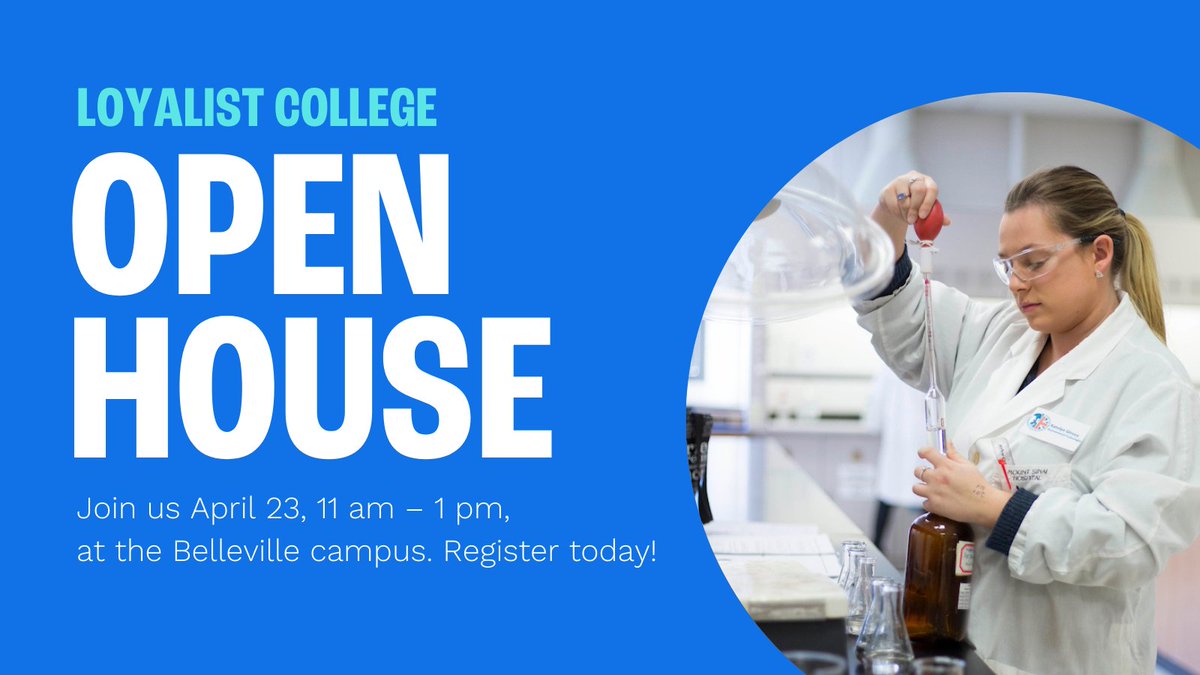 LoyalistCollege's tweet photo. Loyalist is a great place to gain the skills you need to launch and grow your career. But don’t take our word for it – come see for yourself! Join us in person for Open House at the Belleville campus on Saturday, April 23 from 11 am – 1 pm. Register today: https://t.co/vODL29TGwy https://t.co/JjozFz18lv
