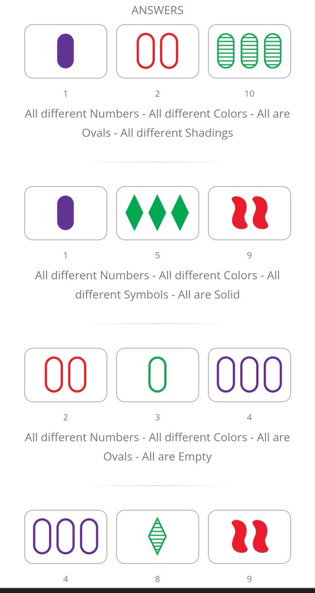ElaineBenes99's tweet photo. @Ockstocks It's addictive, isn't it? I also love Set. #SetGame Here is today's game: https://t.co/rHc5EgSaLw
Here are the rules, and yesterday's Set puzzle + 6 sets (solutions): https://t.co/FZfkMpHT2G