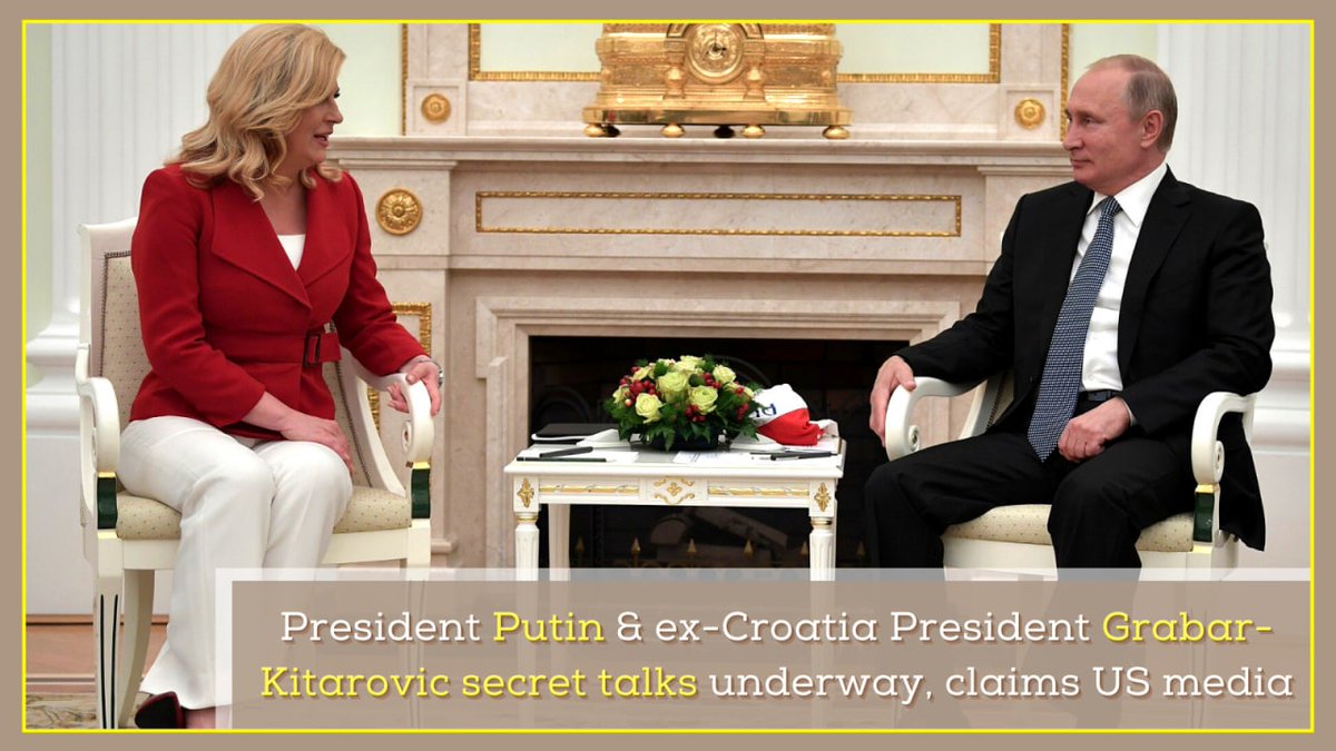 samirsinh189's tweet photo. #PresidentPutin & ex-Croatia President #GrabarKitarovic #SecretTalks underway to pursue Putin for solution to Ukraine, says US media. It comes as West-Russia ties reach dangerous criticality. It again shows Russian upperhand. Talks success may make way for Kitarović to lead NATO. https://t.co/LLRfEt5duk