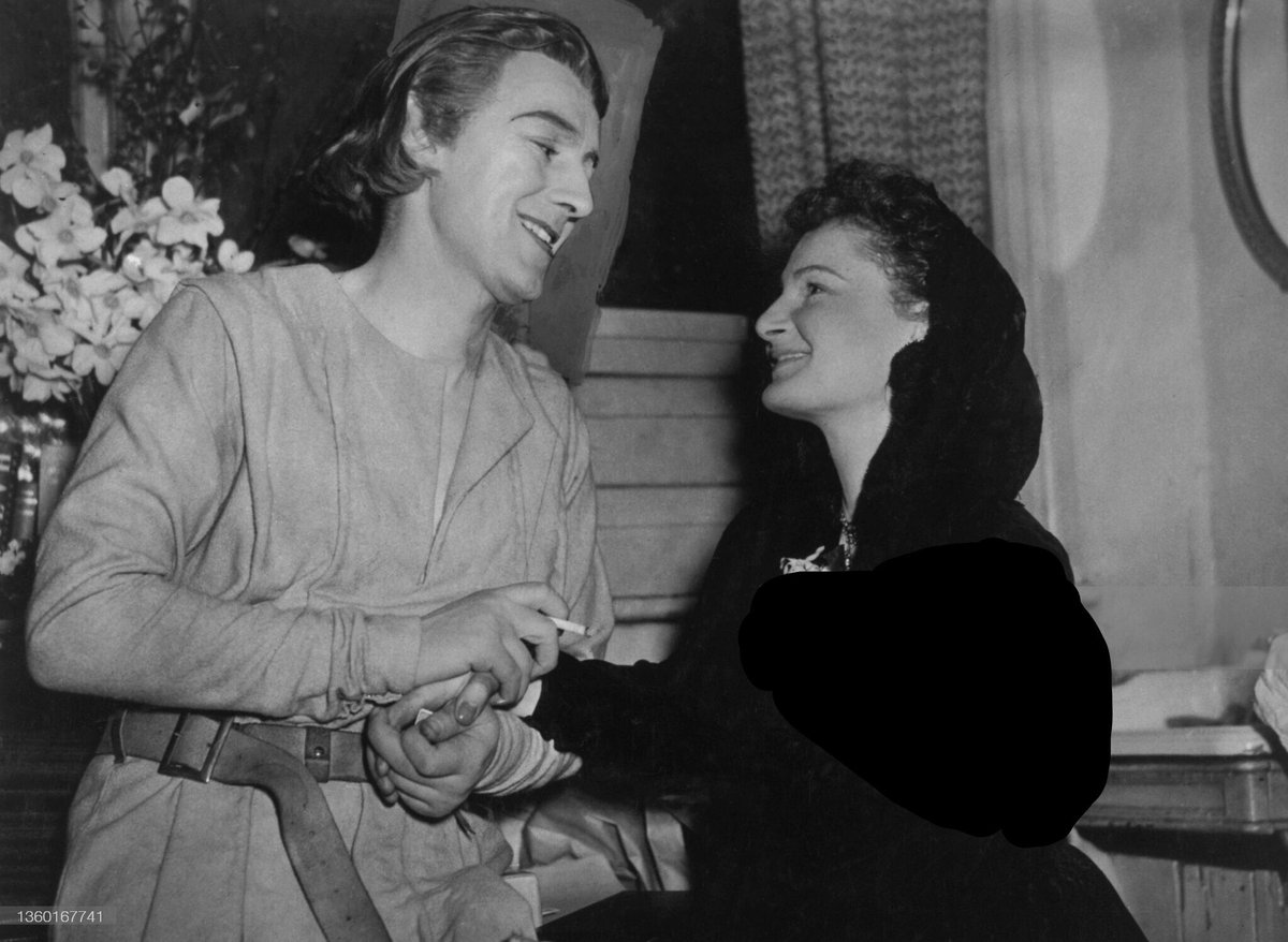 Backstage in his dressing room with the love of his life Merula. 1947 #alecguinness #merulaguinness