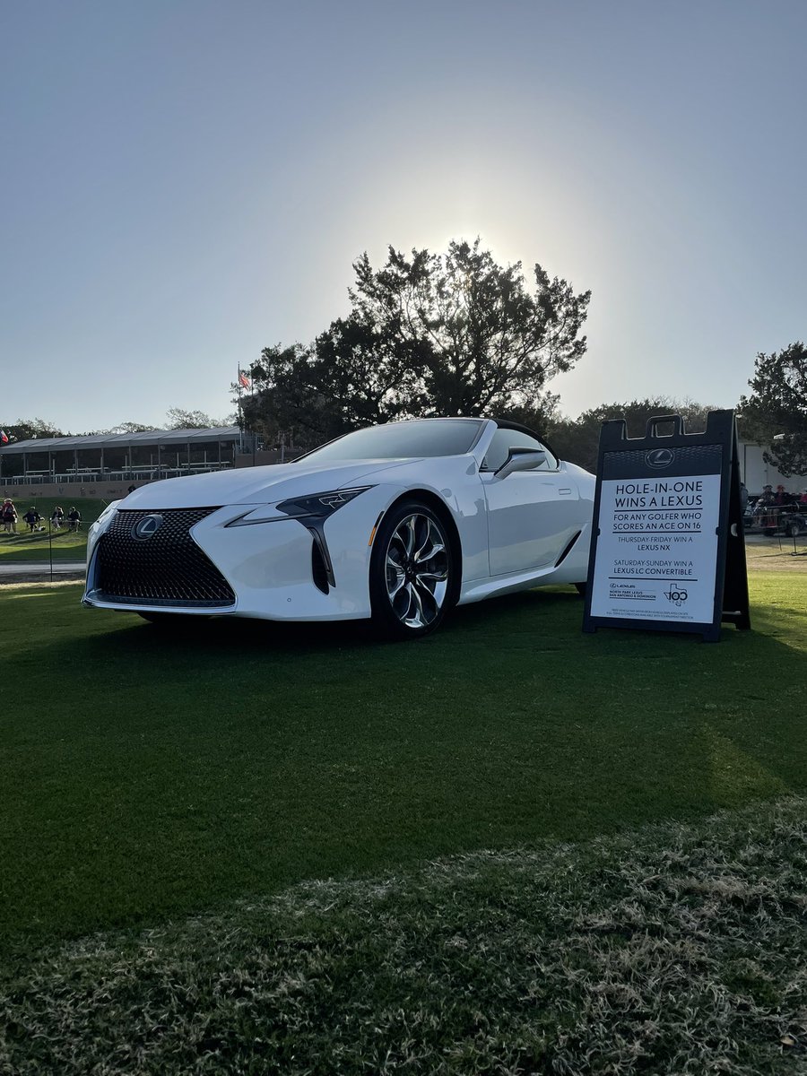 Hole-in-One on 16!⛳️

If a Pro gets a hole-in-one on Saturday or Sunday they win an LC Convertible courtesy of <a href="/NPLexusSA/">North Park Lexus of San Antonio</a> <a href="/LexusDominion/">Lexus Dominion</a>!

#Lexus #nplexussa #lexussanantonio #LexusDominion #2022LexusNX #2022lexusLC #LexusPARTEE