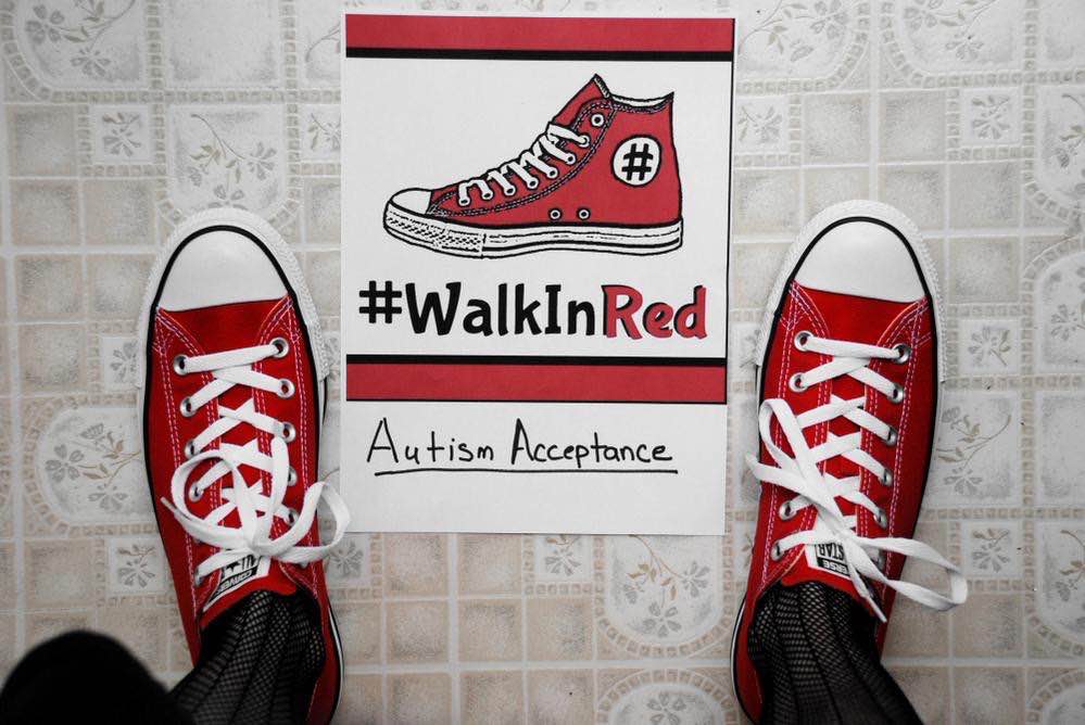 Mznewzz's tweet photo. @AutisticCallum_ Forever #RedInstead!! In 2015 there was a call to #WalkInRed to counter A$ making money off us from their blue campaign. Here’s the weebly about the history. 
https://t.co/dn30kCv6AL https://t.co/ldqZB8ubkX