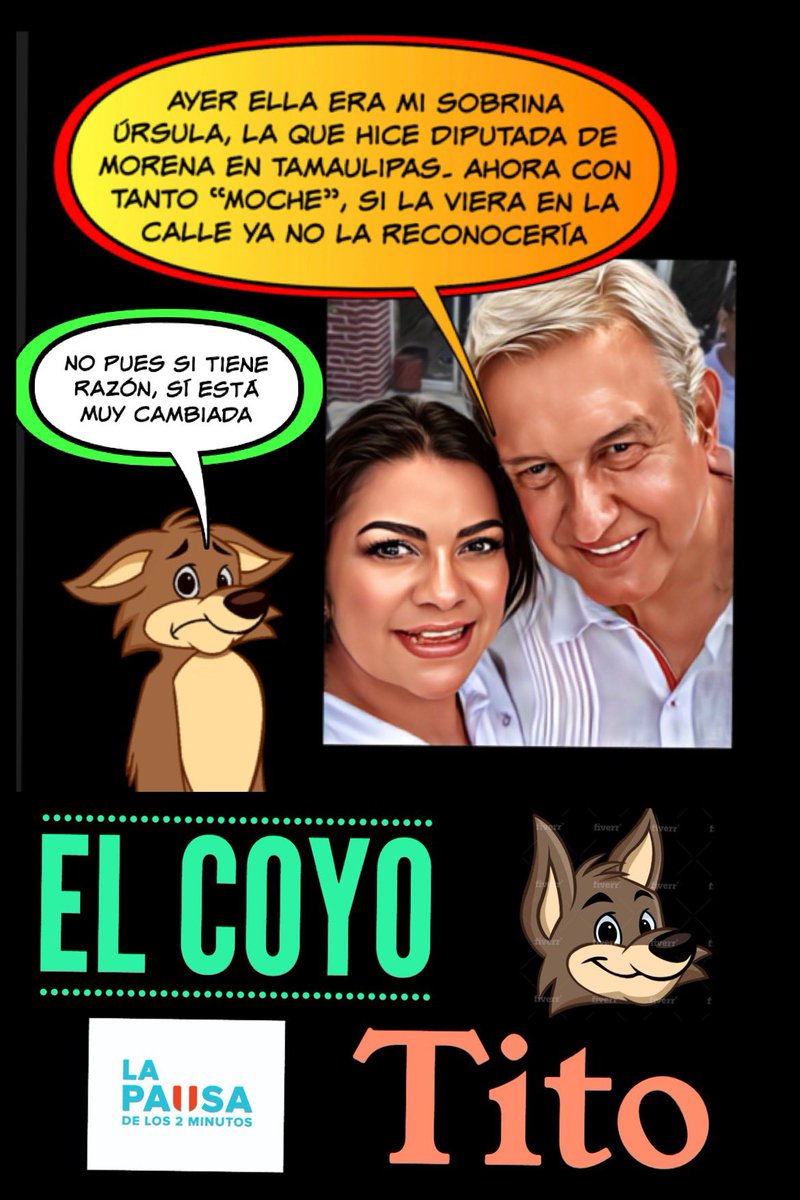 LaPausa2mins's tweet photo. El #Coyotito hoy sábado sobre la prima Ursula, diputada de morena de Tamaulipas de la que ya #AMLO no se acuerda. https://t.co/Pi6QBOsvHm