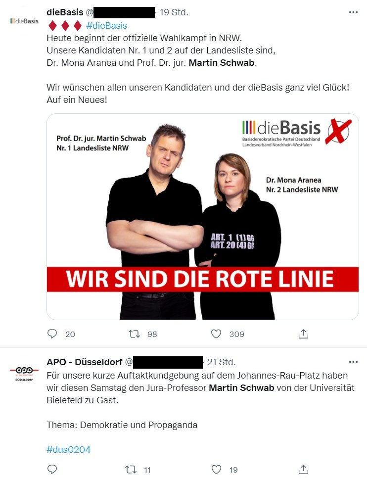 InfoportalDUS's tweet photo. Die heutige Demo der "APO Düsseldorf" diente als Wahlkampfveranstaltung der Partei "dieBasis".
Hauptredner war der NRW-"Spitzenkandidat" Martin Schwab. Mittels suggestiver Rhetorik thematisierte Schwab die Existenz des "Great Reset". #dus0204 https://t.co/cIJYFc43Gc