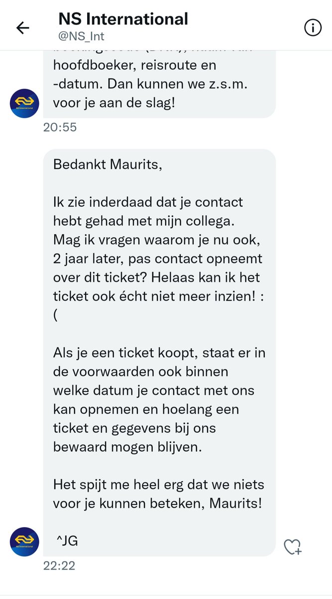 MauritsPloeger's tweet photo. @NS_Int goede manier van omzet genereren. Zal vast niet de enige zijn  bij wie het gebeurd. Maar niks kunnen doen want het staat niet in hun systeem. Oftewel te lui om te checken bij de Thalys @Consumentenbond @ROVER_online https://t.co/l3ALTc1ttx