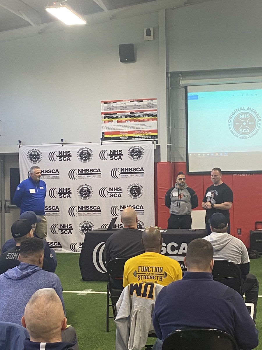 <a href="/NHSSCANJ/">NHSSCA New Jersey</a> State Clinic starting off with a BANG with Rich Carroll of North/South Middletown HS and <a href="/ZEvenEsh/">Zach Even - Esh</a>  talking the benefits of Full Time Strength Coaches at the HS Level