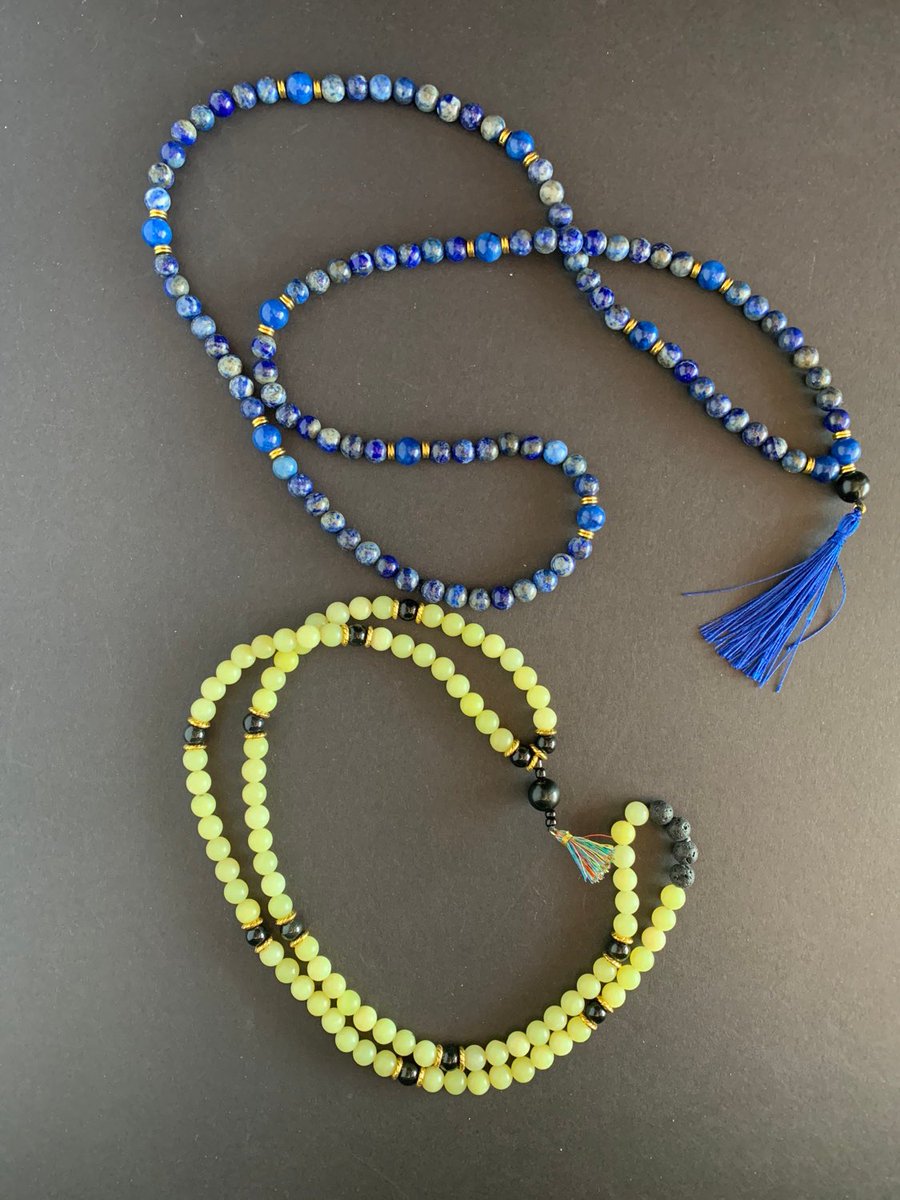 Mala Bead Necklaces
 #etsy #crystals #handmade #lapislazuli #jade #uniquegifts #malabeads #meditation 

etsy.me/3NHDWav