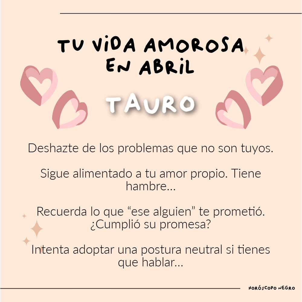 tauro_hn's tweet photo. Tu vida amorosa en abril ✨🖤✨ #tauro #horoscoponegro https://t.co/1MoWfTwkbC