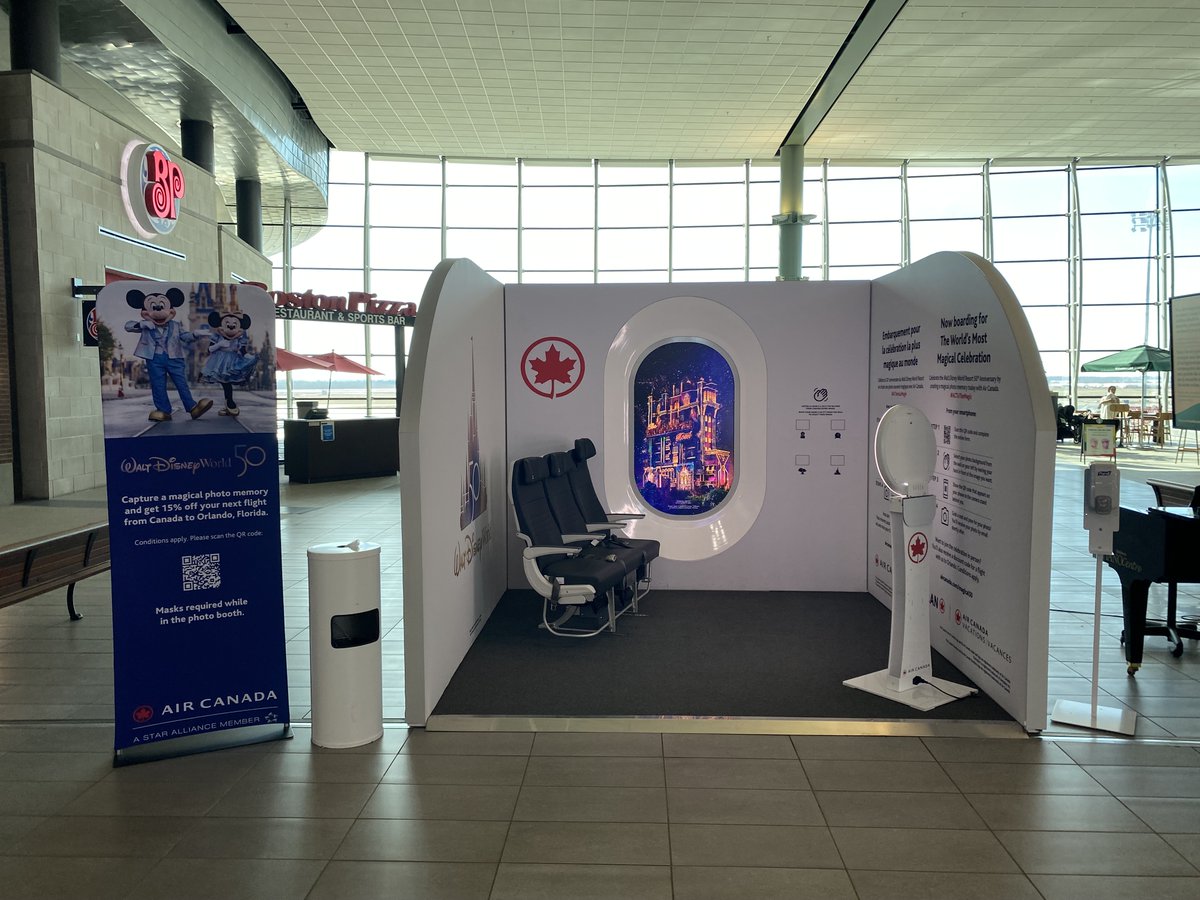 FlyYEG's tweet photo. There’s magic in the air! Celebrate @WaltDisneyWorld Resort’s 50th Anniversary with us by creating a magical photo memory with @AirCanada’s Walt Disney Photo Booth in the terminal until April 4, 2022 at 9am. Share your photo using #ACToTheMagic.
#DisneyWorld #Travel #Vacation https://t.co/qOKnoqlQwk