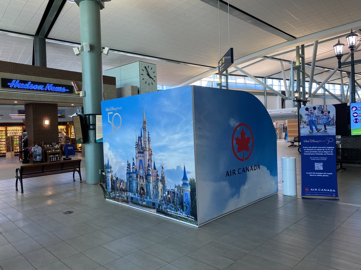 FlyYEG's tweet photo. There’s magic in the air! Celebrate @WaltDisneyWorld Resort’s 50th Anniversary with us by creating a magical photo memory with @AirCanada’s Walt Disney Photo Booth in the terminal until April 4, 2022 at 9am. Share your photo using #ACToTheMagic.
#DisneyWorld #Travel #Vacation https://t.co/qOKnoqlQwk