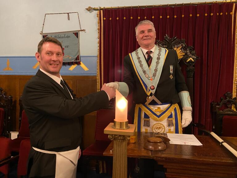 Welcome to our new Brother Garry Baker. It was an excellent ceremony and we have another first next week.