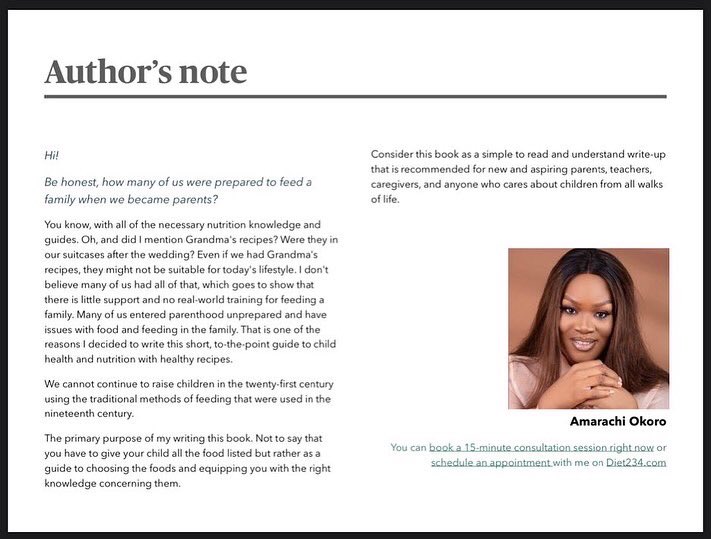 Diet_234's tweet photo. See what @cc_akanno thinks about the book. Also, read the amazing author’s note as well. 😍👍

You can join the growing community of child nutrition enthusiasts and book yours now for only 3500 NGN (original value 5000 NGN)

Order here >> https://t.co/AGMagiKpei https://t.co/Azd5sH5gcw
