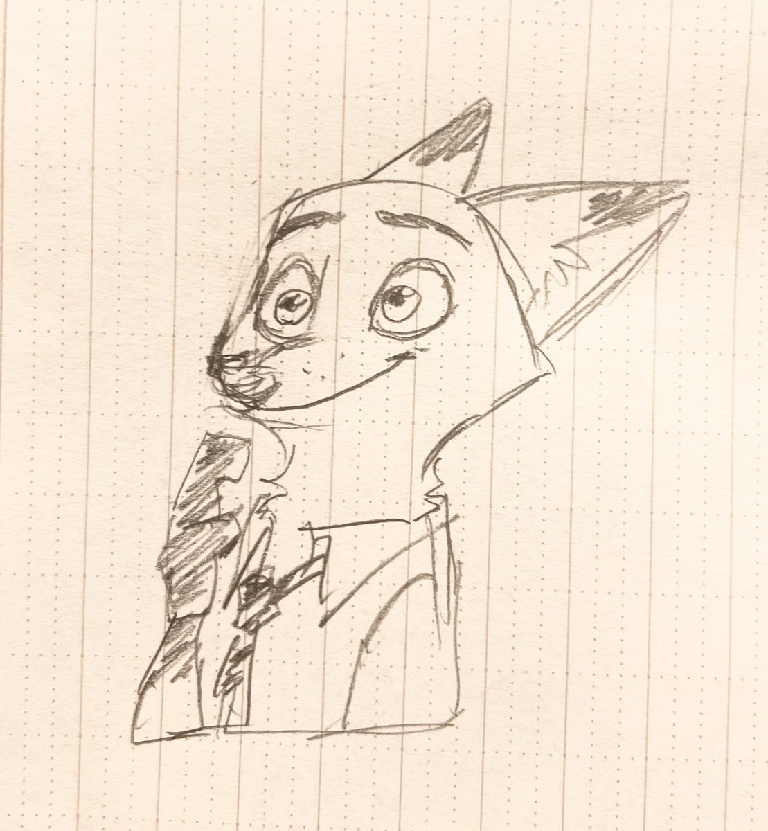 🦊の肩はのっぺり描くタイプです。 