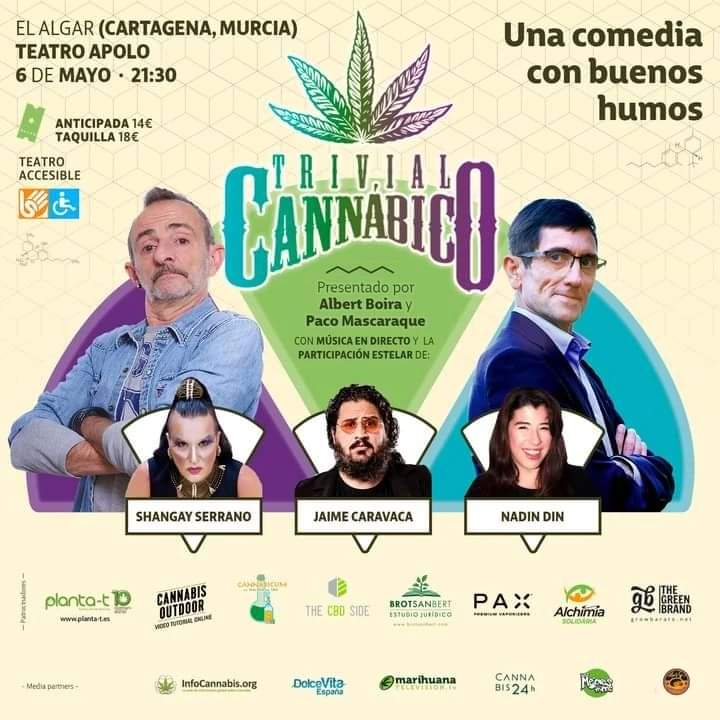 juanilole's tweet photo. #6demayo .@teatro_apolo #Cartagena
#TrivialCannábico #comedia #humor #Divertida #lúdica
#show #multimedia
Directo-provocador, espectáculo pro-legalización #reír #reflexinar  invitados d lujo #música en directo a cargo de la Tricomas Band #ComediaConBuenosHumos 
#cannabisculture https://t.co/n3NfQMvTNZ