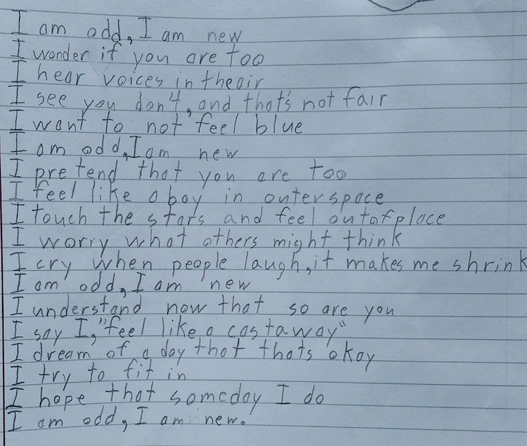 OneFineDay_ie's tweet photo. .@GirouxBenjamin original poem, now a book and a song too #WorldAutismDay #DifferenceIsGood https://t.co/2xNKGwjTyI