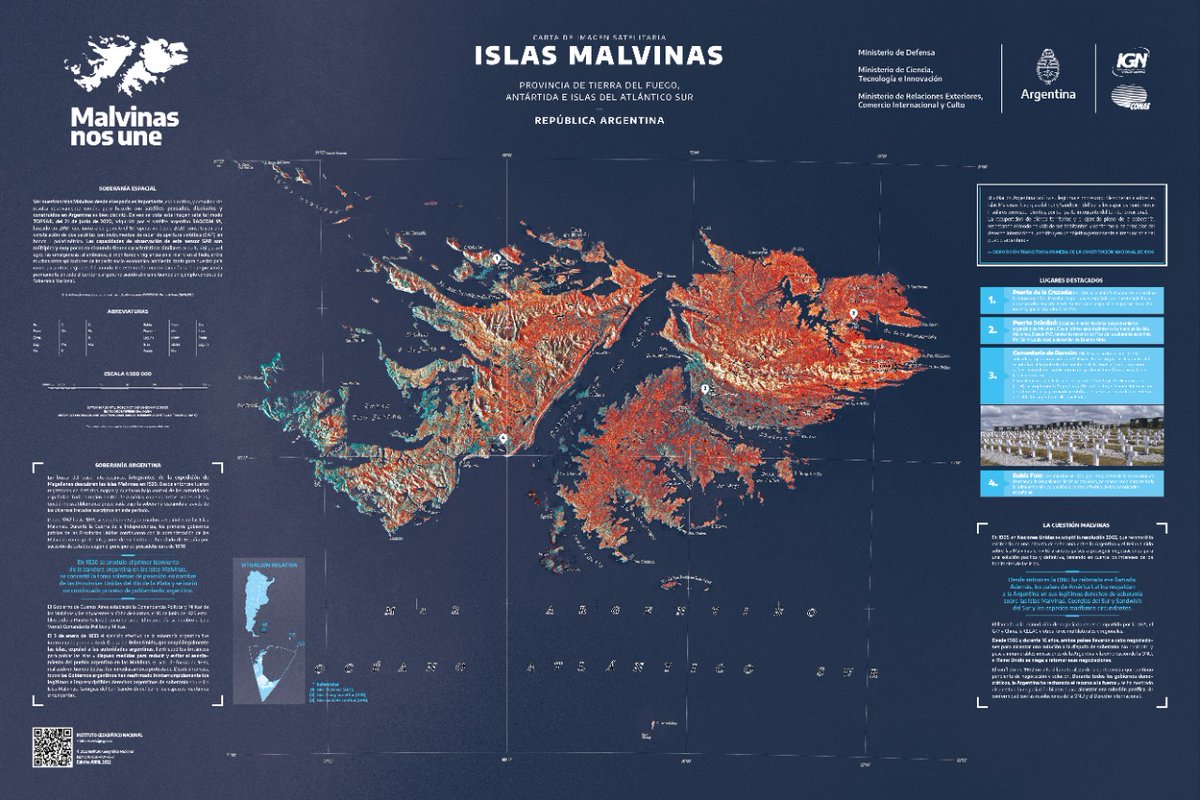 norabar's tweet photo. A 40 años del conflicto de Malvinas, el Instituto Geográfico Nacional (IGN)  dio a conocer una edición especial sobre las Islas Malvinas, Georgias del Sur, Sandwich del Sur y los espacios marítimos e insulares correspondientes en escala 1:500.00 👇 https://t.co/cqMUp0UcgP