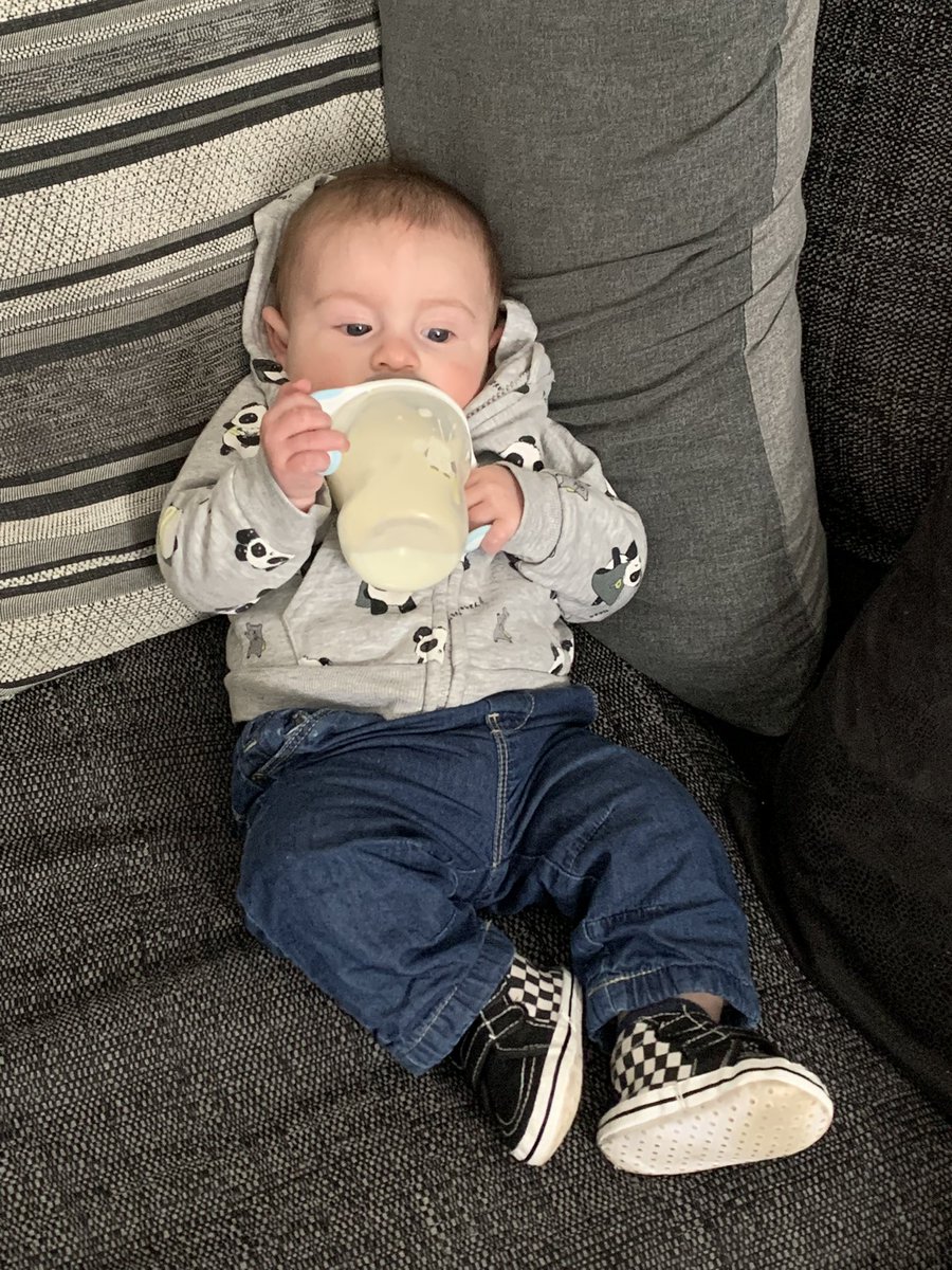 CarrieMReeve's tweet photo. My clever little 23 week old can’t believe how quick he is growing up https://t.co/RkUyYqyYg8