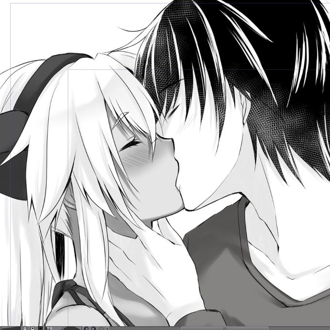 ちゅーしてるコマの仕上げしてました( ˘ω˘ ) 