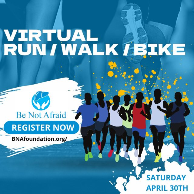 BNAFoundation's tweet photo. Sign up today for our Virtual Run/Walk/Bike Event! We can’t wait to see everyone!! Link is in the Bio! https://t.co/6BeOEOk3Aq