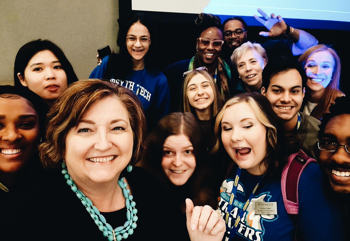 ForsythTechCC's tweet photo. Our President, Dr. Spriggs, had the opportunity to speak at the #N4CSGA student leaders this morning!! And of course we couldn’t resist an iconic #SpriggsSelfie with our amazing student leaders!! #APlaceOfPromise https://t.co/6CURXU8BTb