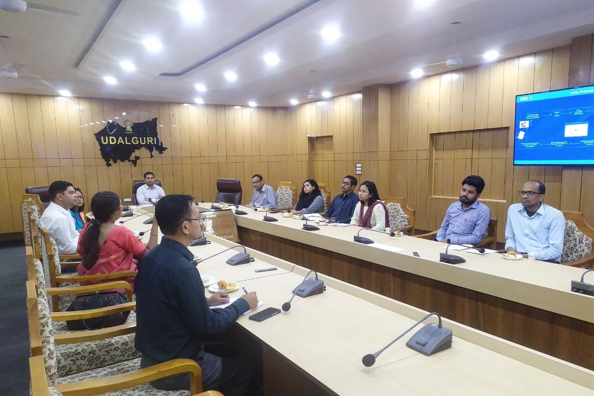 dcudalguri's tweet photo. A presentation was given by SIO, NIC, Assam on various eGovernance products developed by NIC with more emphasis on eOffice which would be implemented in DC Office in a phased manner.
#dcudalguri #uday_praveen #Udalguri #Assam #India https://t.co/NJwI2MymaG