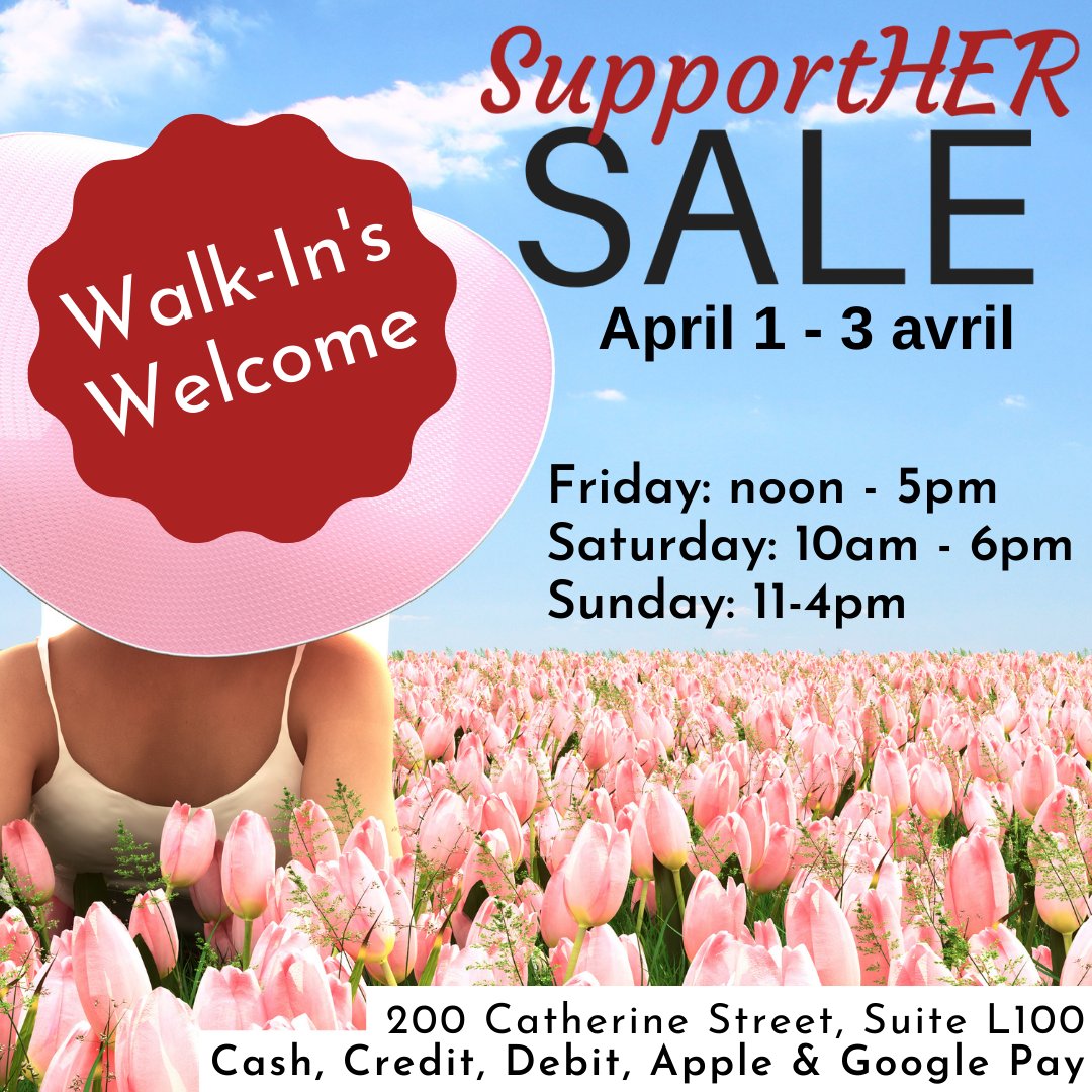 DFSOttawa's tweet photo. The doors have opened on our first walk-in day of the #SupportHER Sale!

#ShopForYOU and find your next look TODAY before 6pm or starting TOMORROW at 11am by visiting our sale located at 200 Catherine Street.  
#DFSOttawa

** #Masks Required **

#ShopTheLook #events613 #fashion https://t.co/YDjYgsjDzd