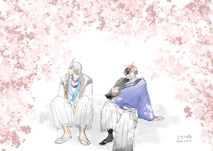 #イケシリ乙版深夜の真剣お絵描き文字書き60分一本勝負お題「桜、春の花」管理人様、開催おめでとうございます😊✨久しぶりに