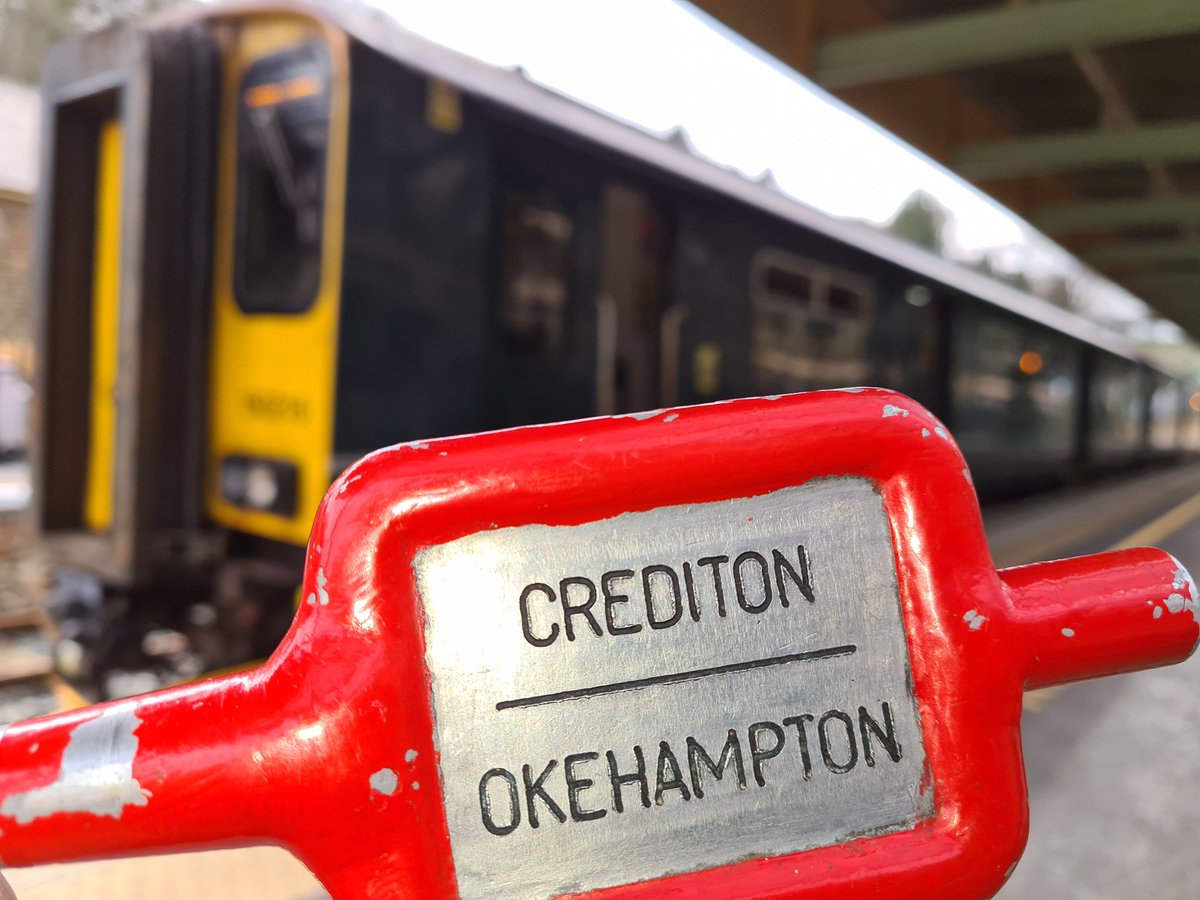Bradfordgull's tweet photo. Today is a three trips from #Exeter to #Okehampton kind of day. 150216 is the unit today stood at Okehampton waiting for the return journey. I've got the all important token ready for the journey back. #QualityInTravel #gaytravel #traveltips #traindriving #gayuk #travelling #gwr https://t.co/lPGKssv0Ry