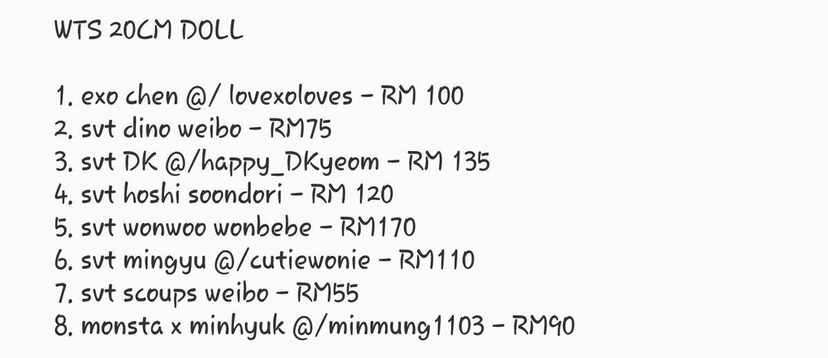 HELP RT

WTS SEVENTEEN 20CM DOLL

#pasarseventeen