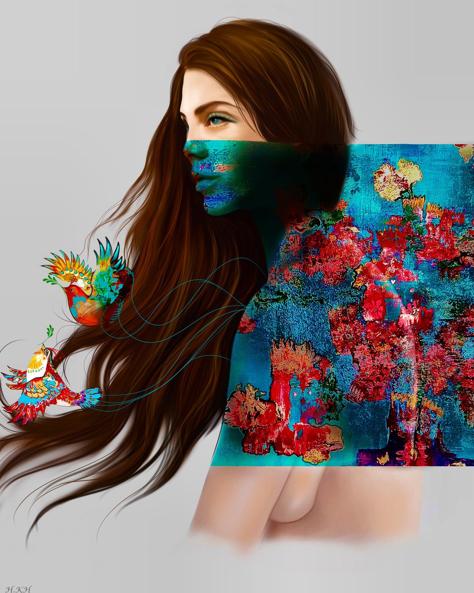 ArtHkh's tweet photo. check out my new collection💖
 https://t.co/Vh4e5cUWWs 💜🤍💙
A combination of physical and digital painting 
inspired by traditional persian forms 
Neo_expressionism /Surrealism 
#nft #digitalpainting #physicalpainting #digitalart #nftartist #foundation #art #NFTCollection #NFT https://t.co/2ZUBteL0ju