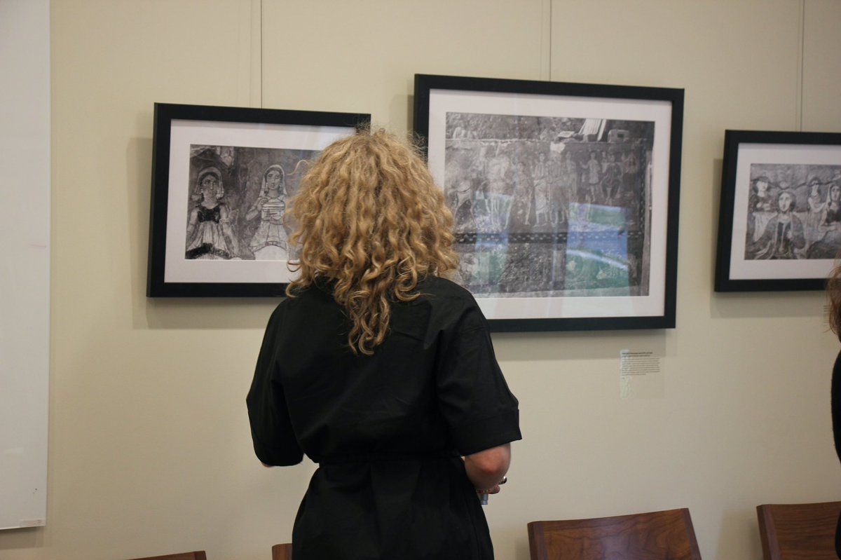 DigitalDura's tweet photo. We rounded off the day’s events with a reception at the @yaleism, where Blair Fowlkes Childs (ISM fellow, 2019-2020) has curated an exhibition of photographs of Dura Europos from the past century, including many from the Yale-French excavations in the 1920s. #DuraEuropos2022 https://t.co/vCdsUQahoc