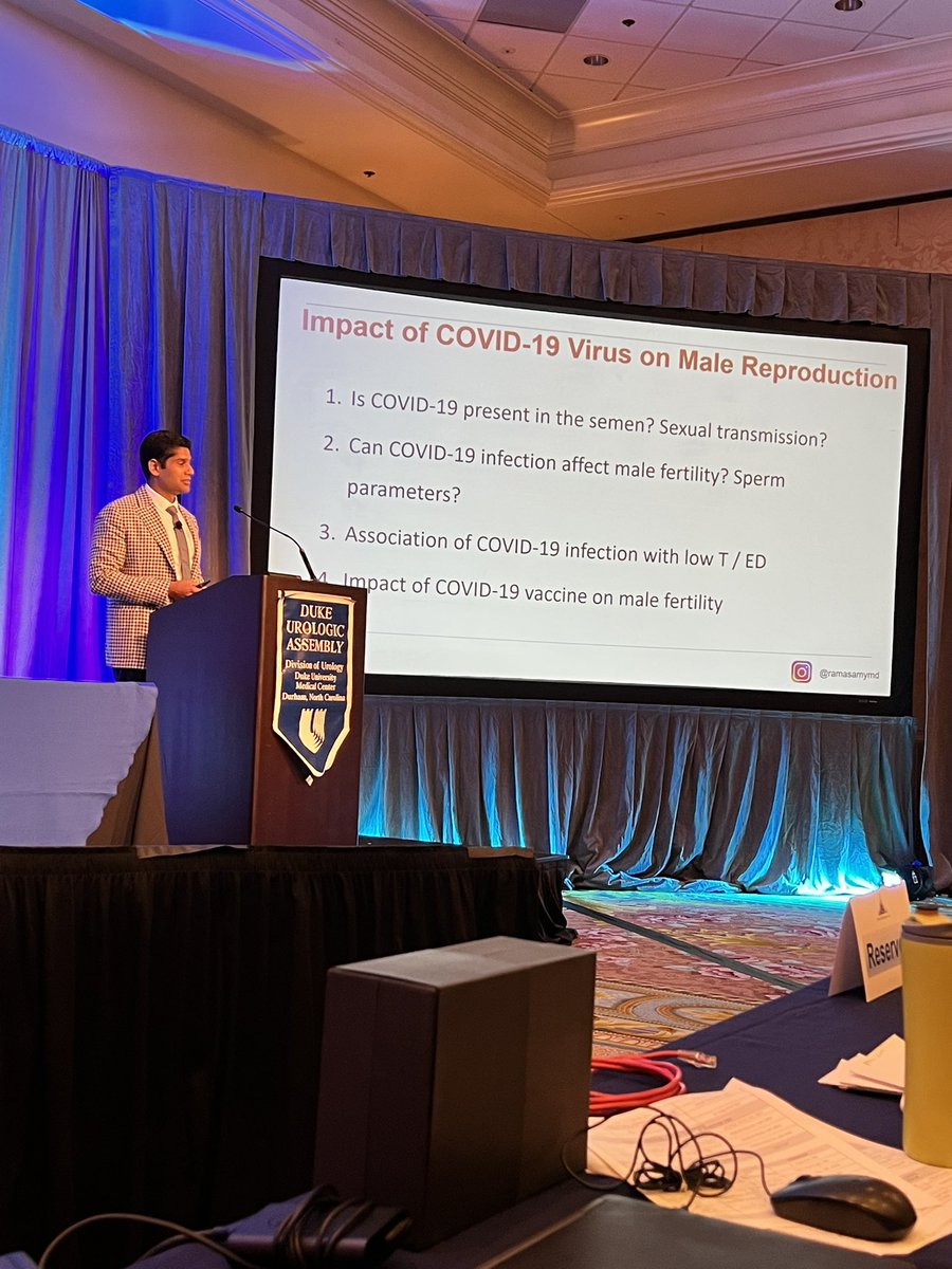 Dr. Ranjith Ramasamy giving a world class lecture on COVID-19 and sexual health at the 2022 DUA.