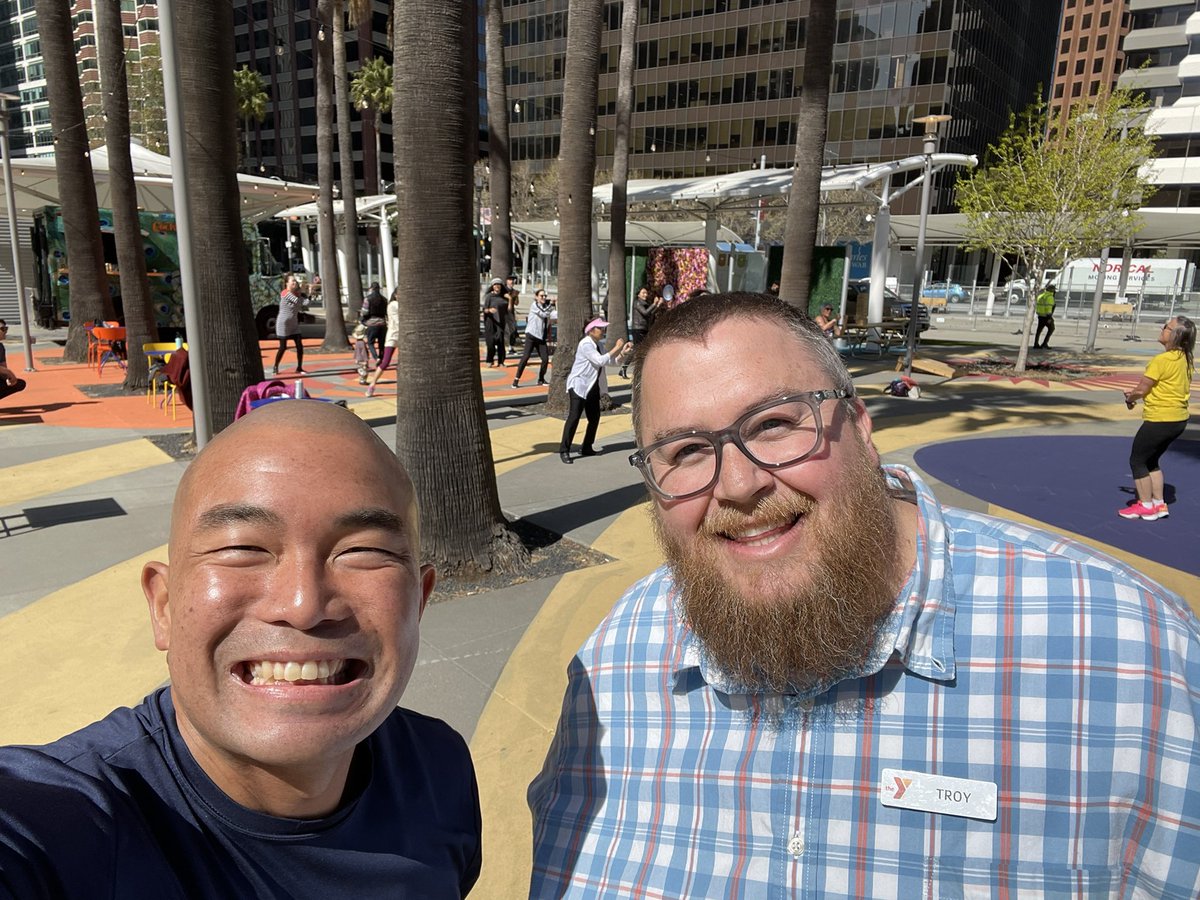 chadnico's tweet photo. Awesome #FridayFun w/our @ymcasf @EmbarcaderoYMCA team at beautiful @eastcutcrossing (tks Lillian Phan🙏🏽!!) fr ‘Trade Zoom 4 Zumba’! Part of Mayor @LondonBreed’s #BloomSF effort 2 help revitalize #DownTown #SanFrancisco!! Tks @rodneyfong 4 the connect!! #Community #HealthyLiving https://t.co/gIWTYmkCOc