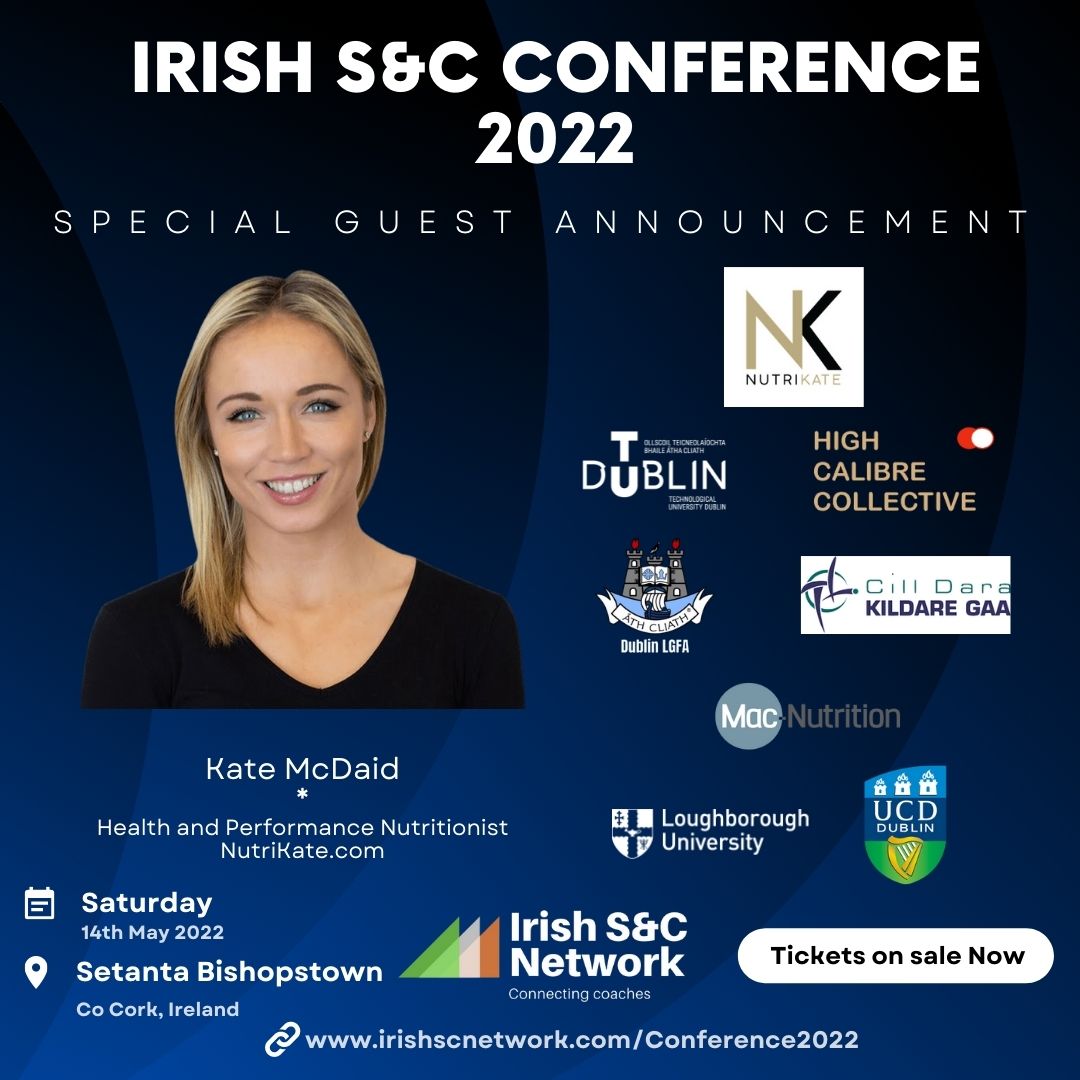 irishscnetwork's tweet photo. 💥Special Guest Announcement!💥

📌We’re delighted to announce the outstanding Kate McDaid @nutrikate_com will be joining us at the Irish S&amp;C Conference as a Special guest &amp; Panel member in @setantawellness Cork in May!
⏬ https://t.co/dgHaYueTMY