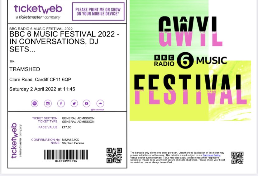 Free ticket for anyone who wants it, I can vouch that it’s great fun, friend just couldn’t come #6MusicFestival <a href="/ILovesTheDiff/">I Loves The ‘Diff</a> #Cardiff