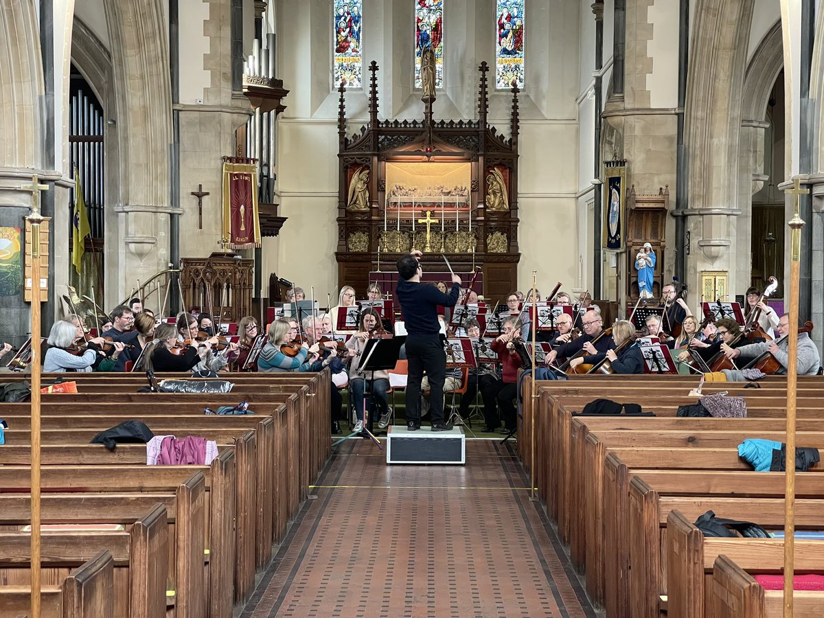Exeter_Symphony's tweet photo. Final rehearsal. Do join us at All Saints Church, Exmouth at 7.30this evening for Wagner, Tchaikovsky and Saint Saens https://t.co/kzv4dbmUQS