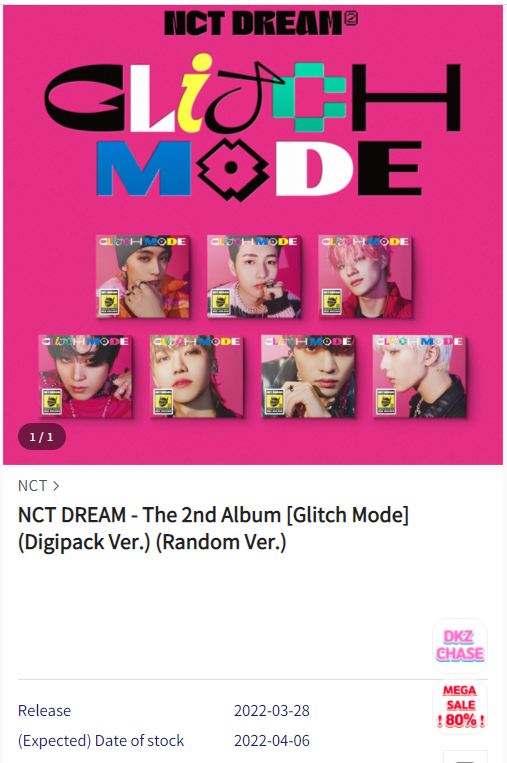 BSNMarketPH's tweet photo. #BSNUpdates
NCT Dream Glitch Mode On digipack version - as per checking on ktown's site, restock date has been moved from March 29 to April 6. Please see below image for your reference. Thank you. https://t.co/akNPwHizoz
