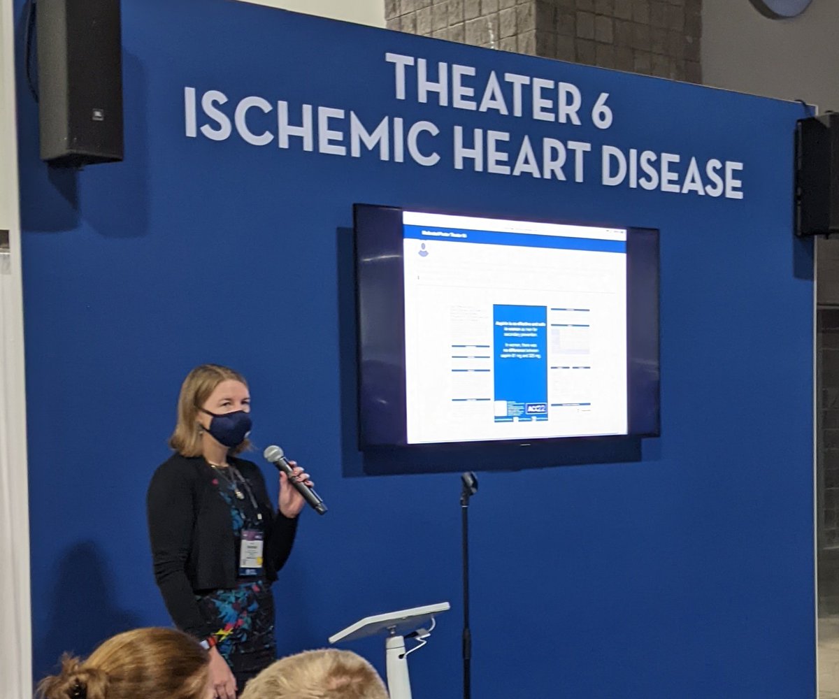 So thankful for the opportunity to present results of #aspirin 81mg vs. 325mg in women from @ADAPTABLEstudy #ACC22 @ACCinTouch @ACCMinnesota @schuyler_jones @a_sharlow @texhern